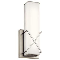 34.9W 1-Light 12 in. Wall Sconce in Brushed Nickel