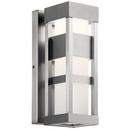 9W LED 1?Light 12in. Outdoor Wall Sconce in Brushed Aluminum / Satin Etched Opal Glass