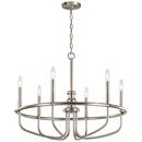 Kichler Lighting Brushed Nickel 22 x 28-3/4 in. 60W 1-Tier 6-Light Incandescent Traditional Chandelier 