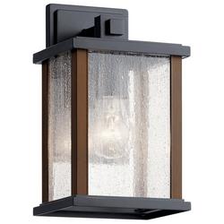 75W 1-Light 11 in. Outdoor Wall Sconce in Black