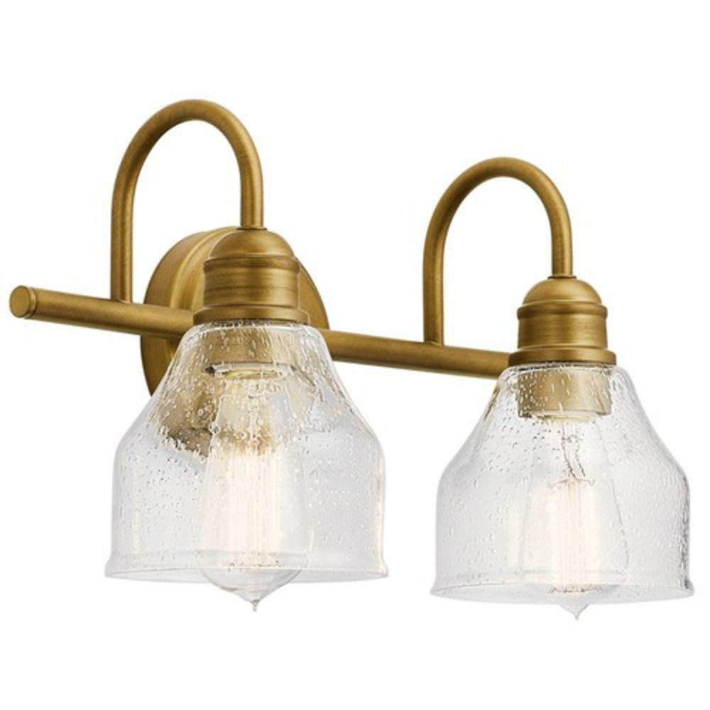 Kichler Lighting Natural Brass 75W 2-Light Medium E-26 Vanity Fixture 