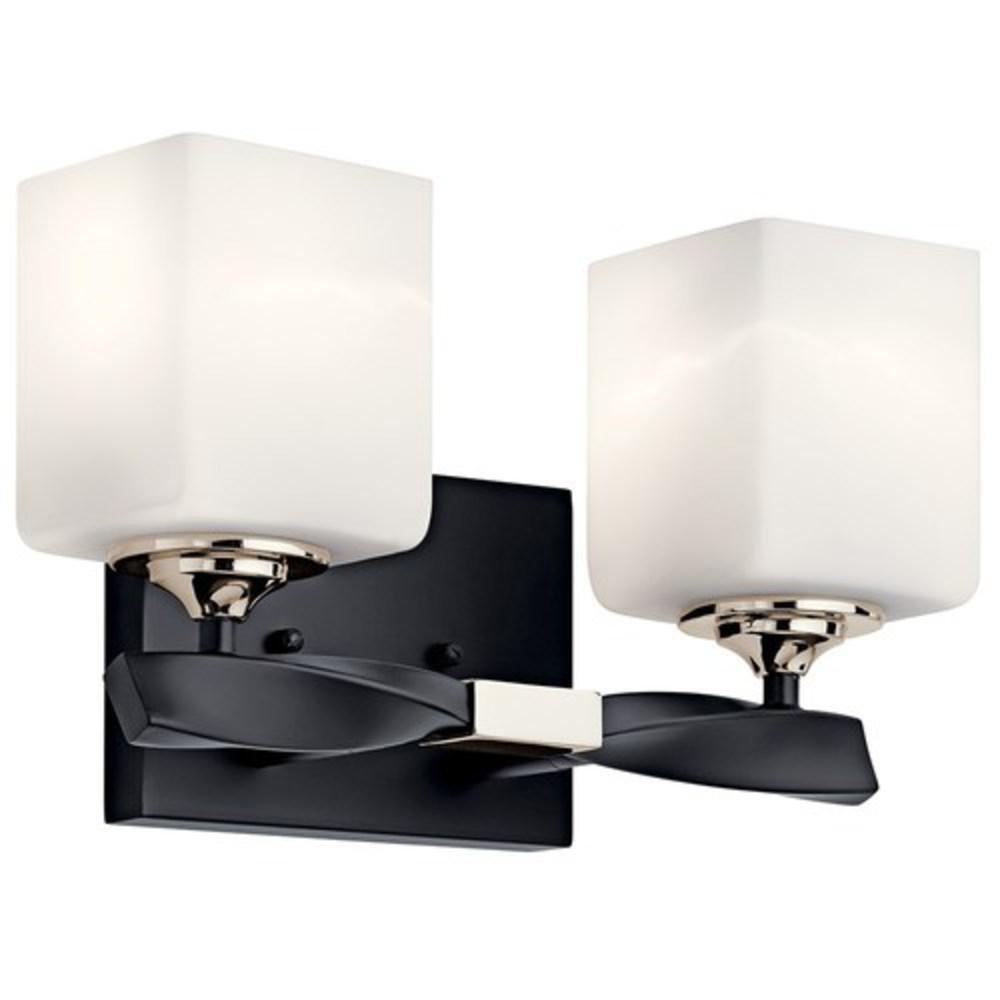 Kichler Lighting Black 75W 2-Light Medium E-26 Vanity Fixture 