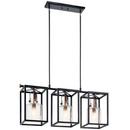 18 x 10-1/2 in. 75W 1-Tier 3-Light Incandescent Industrial and Transitional Chandelier in Black