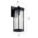 Kichler Lighting Black 100W 1-Light 16 in. Outdoor Wall Sconce 