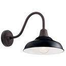 100W 1-Light 16-1/4 in. Outdoor Wall Sconce in Black