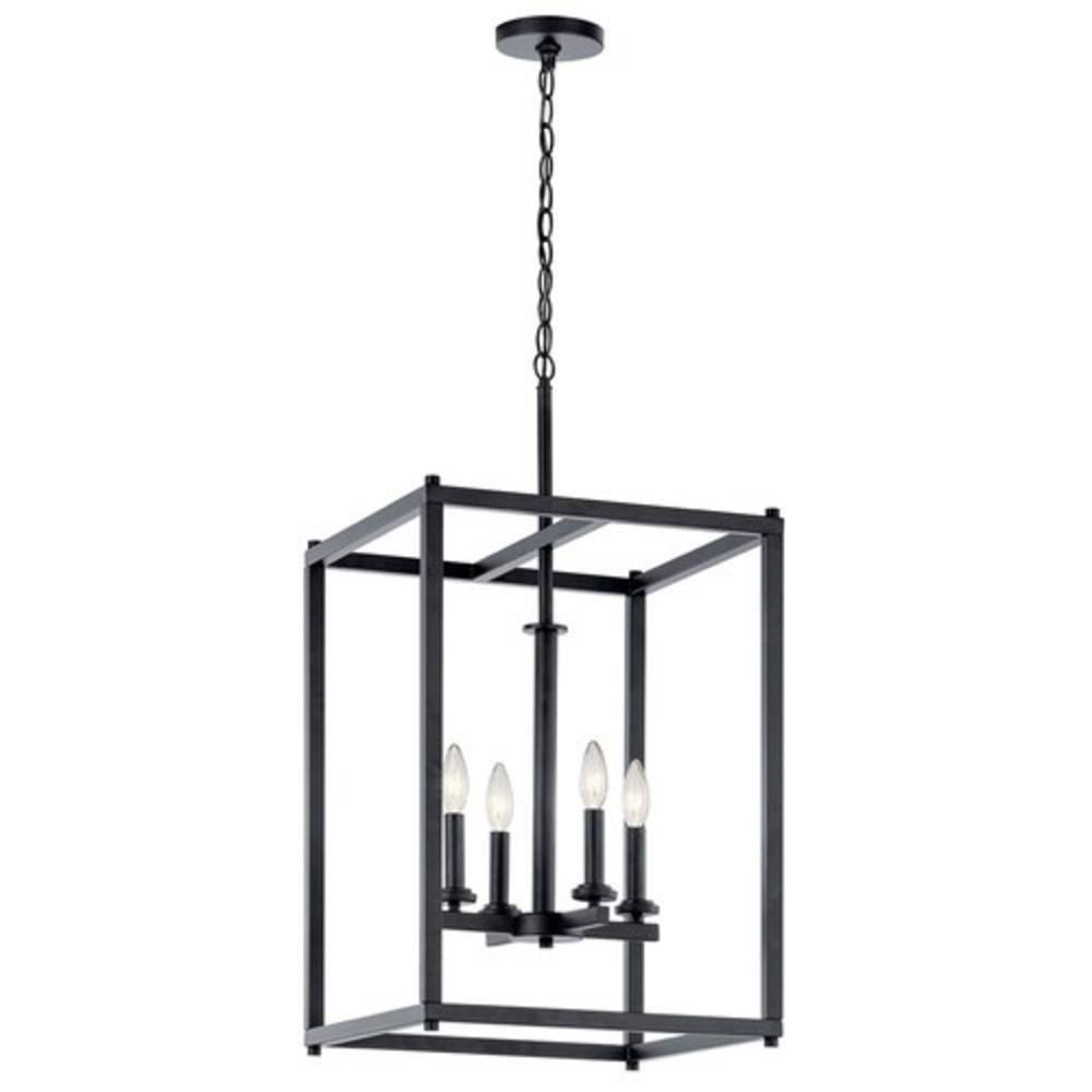 Kichler Lighting Black 60W 4-Light Candelabra E-12 Pendant Light 