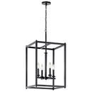 60W 4-Light Candelabra E-12 Pendant Light in Black