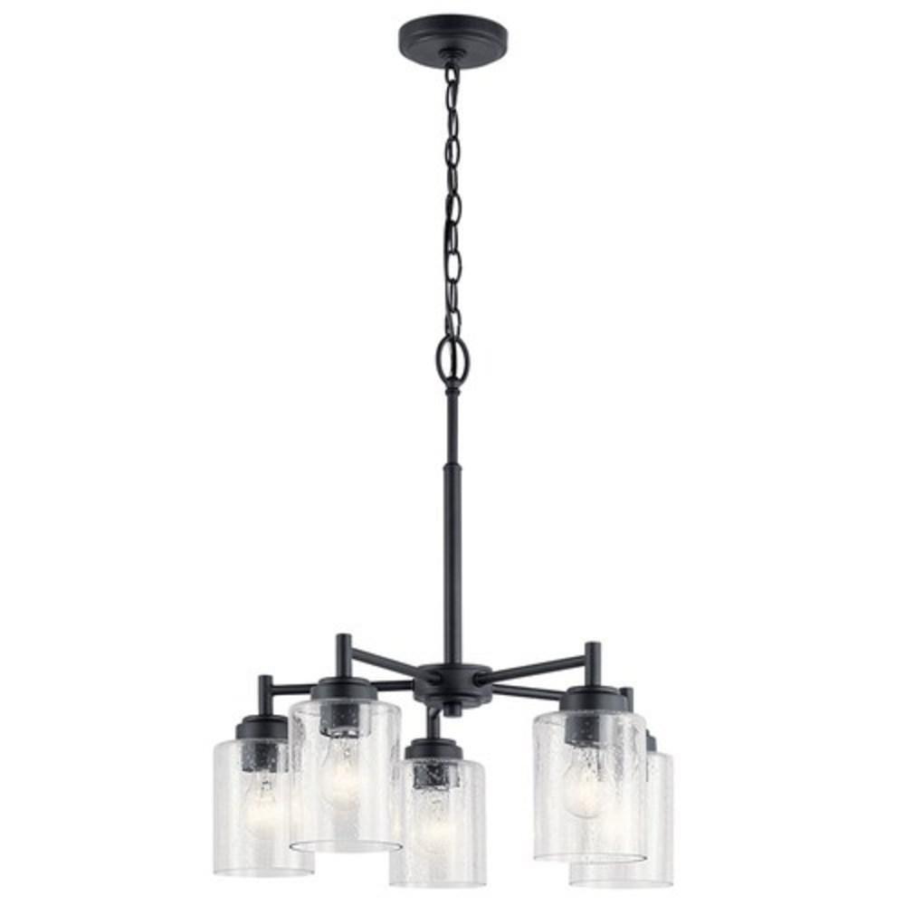 Kichler Lighting Black 16 x 19-3/4 in. 75W 1-Tier 5-Light Incandescent Contemporary Chandelier 