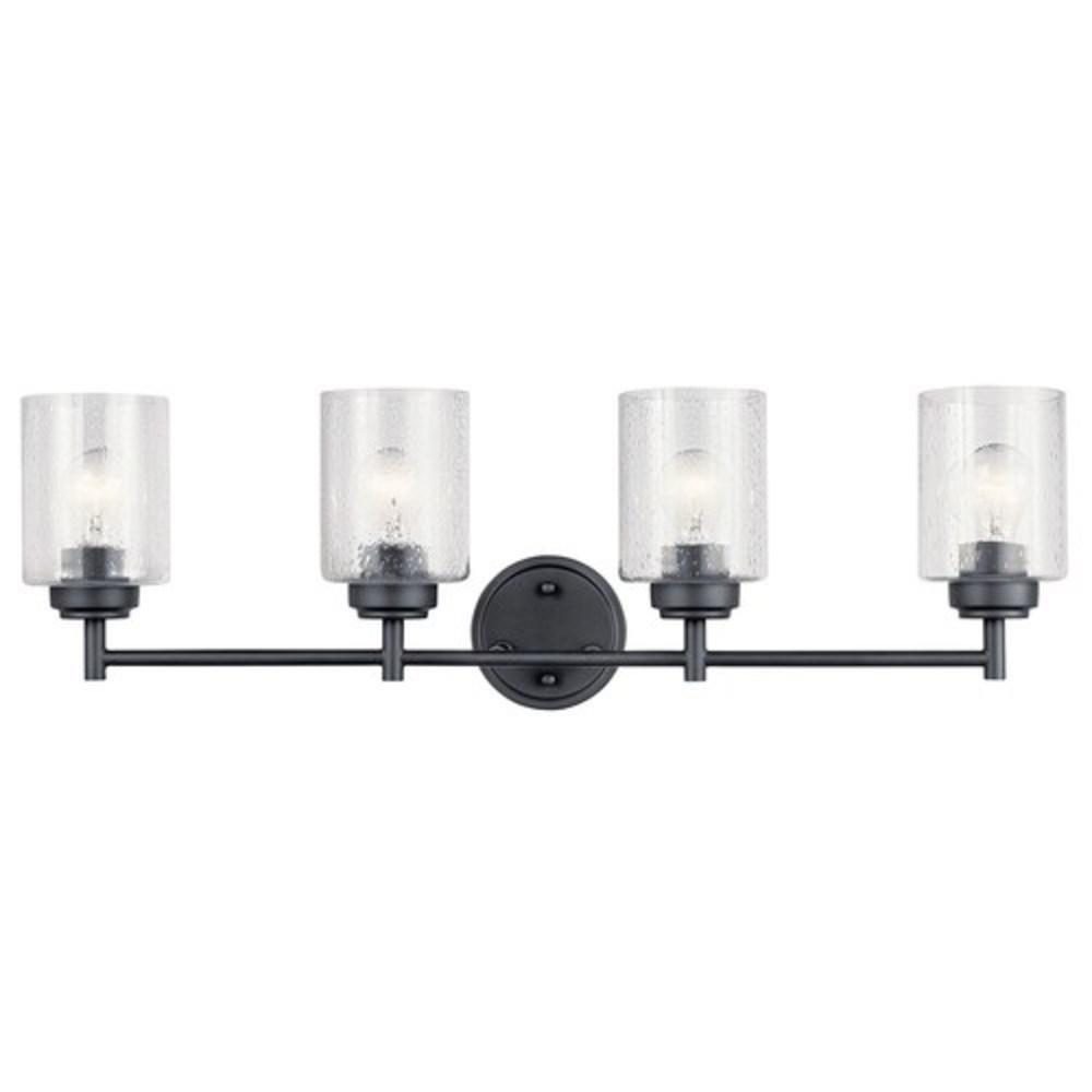 Kichler Lighting Black 75W 4-Light Medium E-26 Vanity Fixture 
