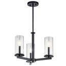 18 x 52 in. 60W 1-Tier 3-Light Incandescent Chandelier in Black