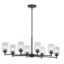20 x 53 in. 75W 1-Tier 8-Light Incandescent Chandelier in Black