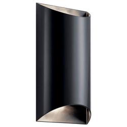 20W 1-Light 13-3/4 in. Outdoor Wall Sconce in Black