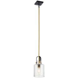 75W 1-Light Medium E-26 Incandescent Pendant Light in Natural Brass