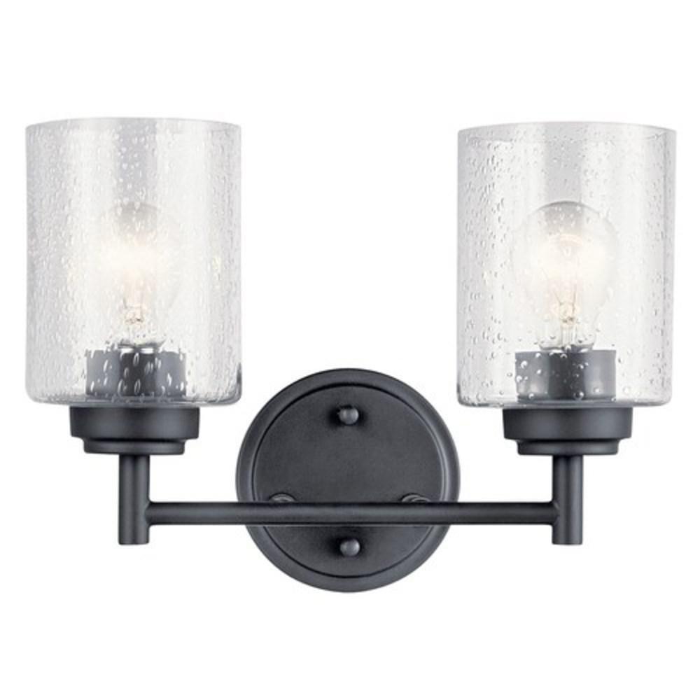 Kichler Lighting Black 75W 2-Light Medium E-26 Vanity Fixture 