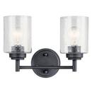 Kichler Lighting Black 75W 2-Light Medium E-26 Vanity Fixture 
