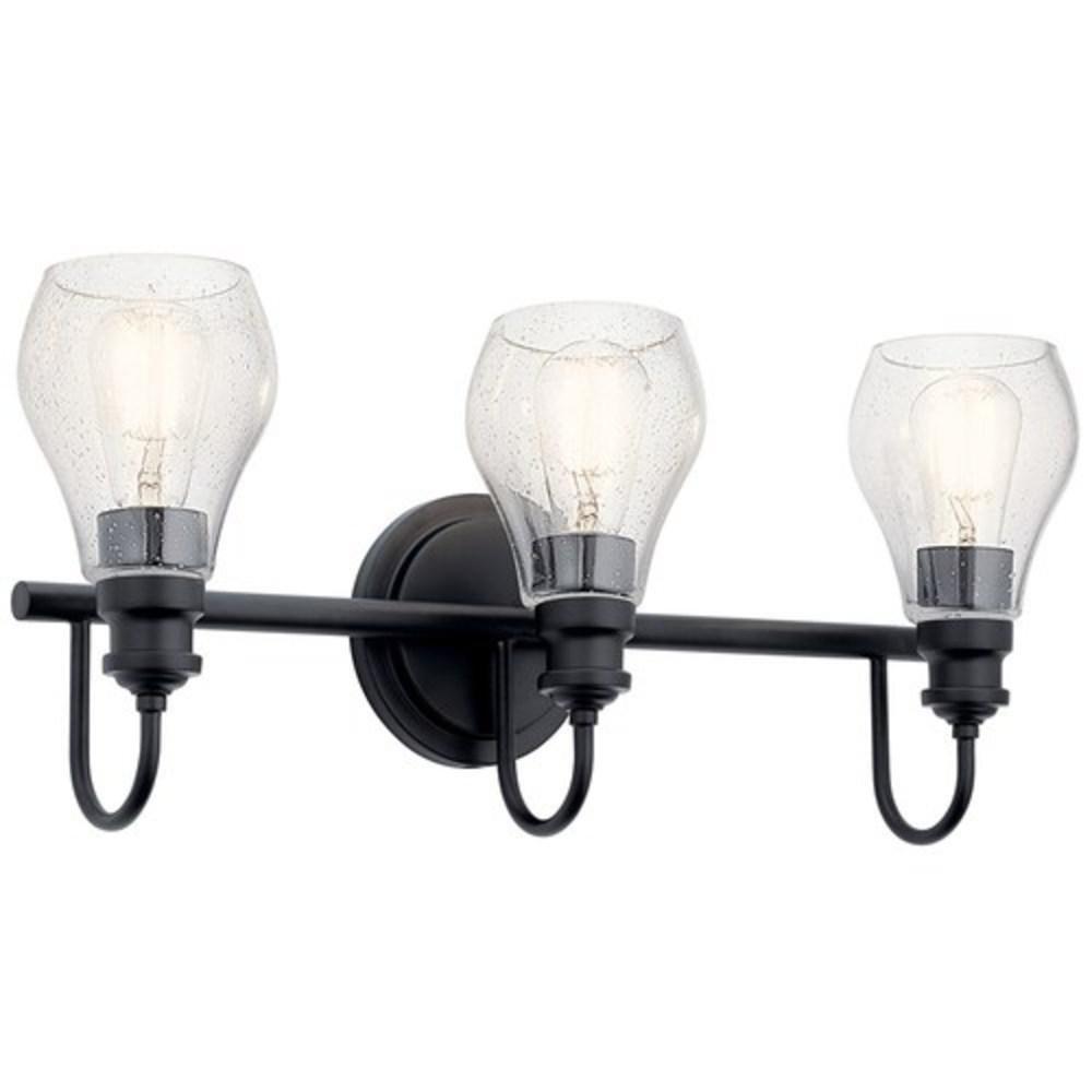 Kichler Lighting Black 100W 3-Light Medium E-26 Vanity Fixture 