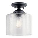 75W 1-Light Medium E-26 Incandescent Semi-Flush Mount Ceiling Fixture in Black