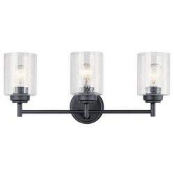 75W 3-Light Medium E-26 Incandescent Vanity Fixture in Black