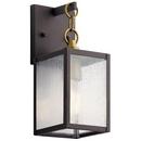 100W 1-Light 16-3/4 in. Outdoor Wall Sconce in Weathered Zinc