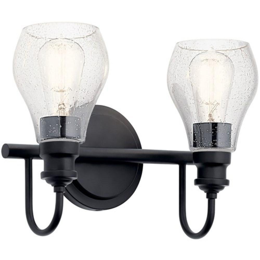 Kichler Lighting Black 100W 2-Light Medium E-26 Vanity Fixture 