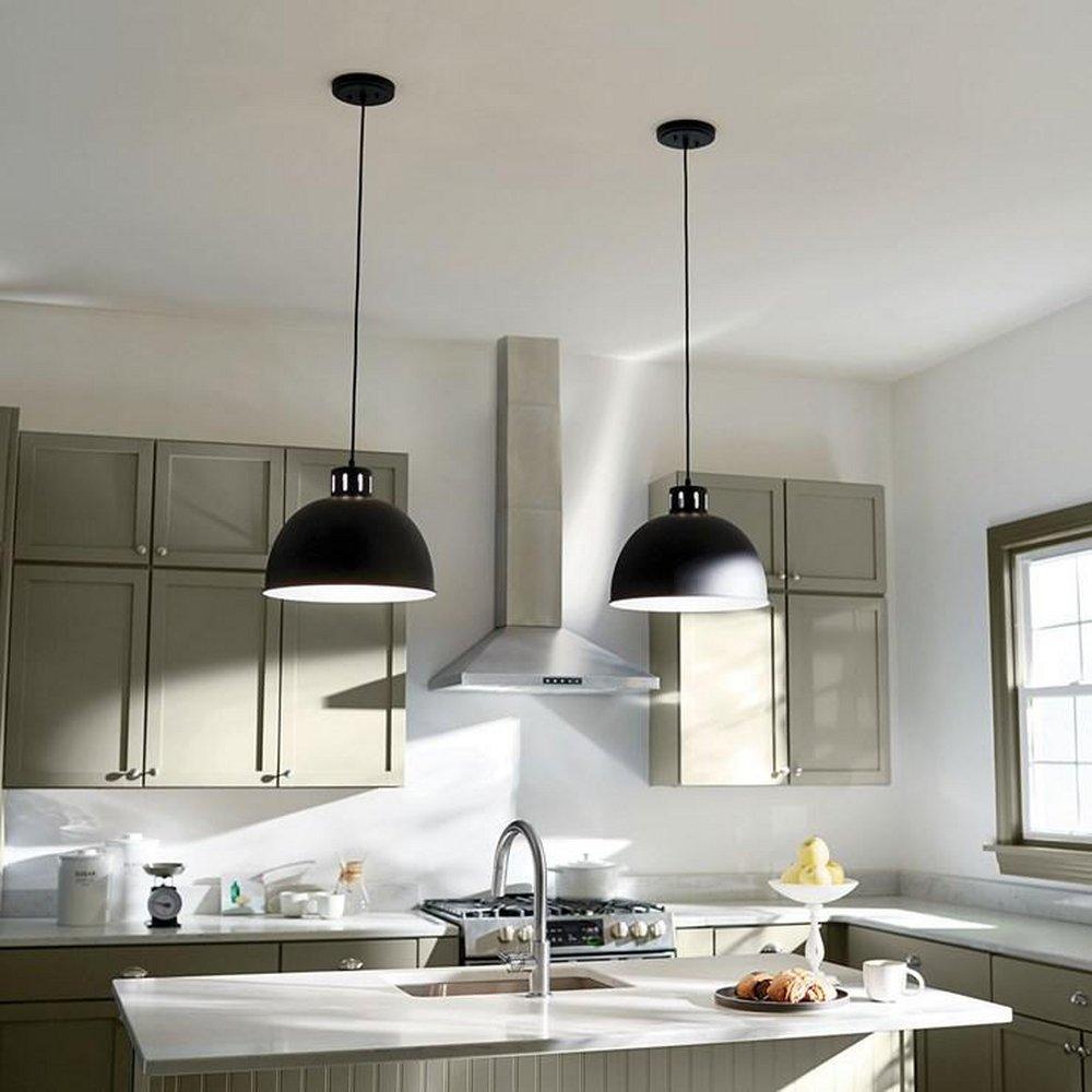 Kichler Lighting Black 150W 1-Light Medium E-26 Incandescent Pendant Light 