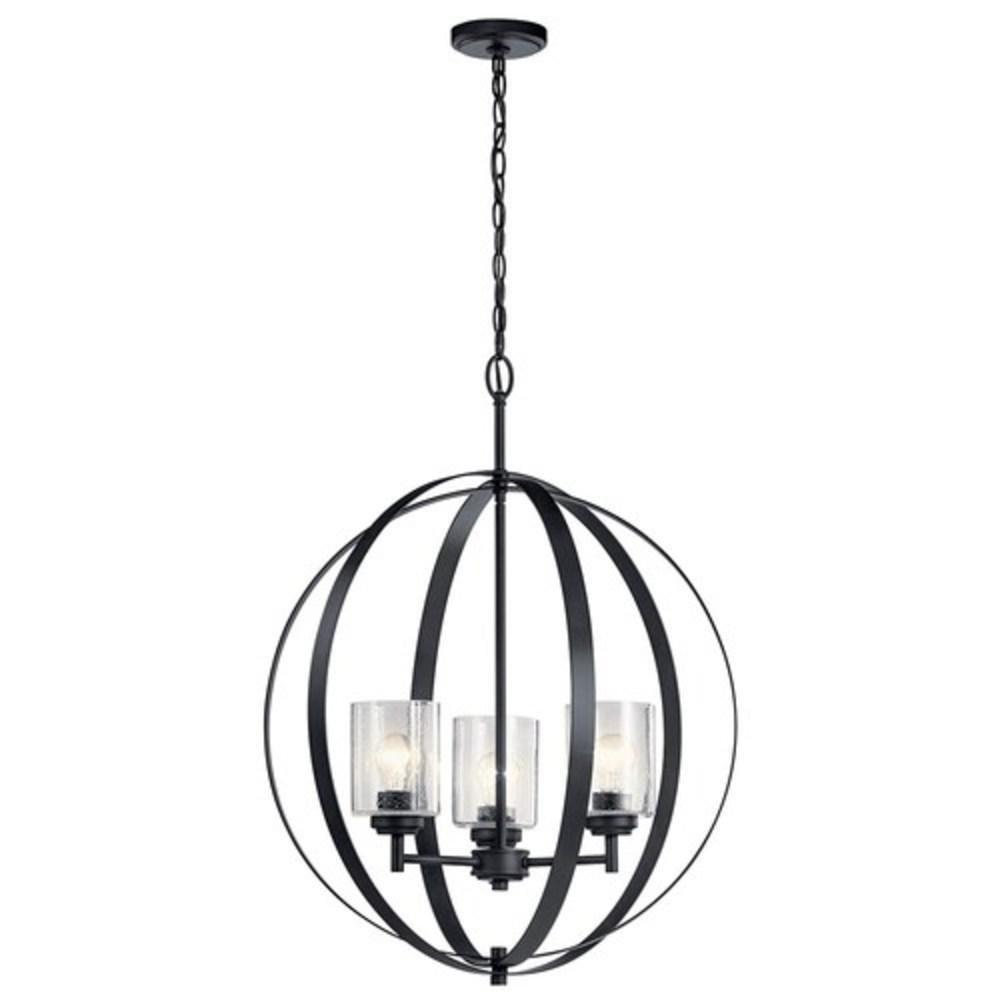 Kichler Lighting Black 30-3/4 x 24-1/2 in. 75W 1-Tier 3-Light Incandescent Contemporary Chandelier 