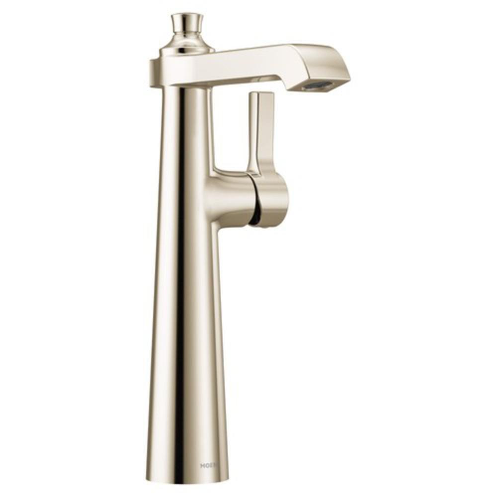 Moen Polished Nickel Single Handle Monoblock Bathroom Sink Faucet Lever Handle 