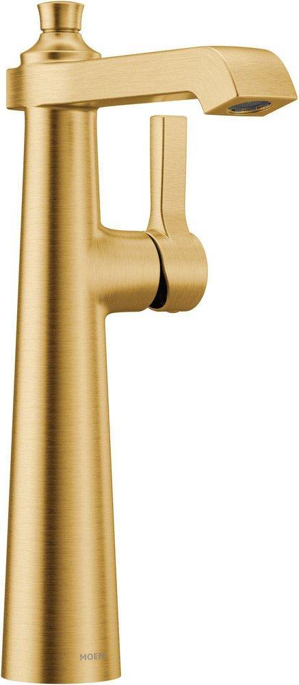 Moen Brushed Gold Single Handle Monoblock Bathroom Sink Faucet Lever Handle 