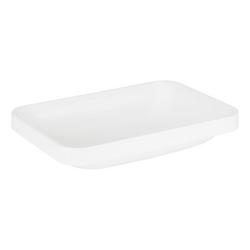 21-3/4 in. Semi-recessed or Vessel Mount Rectangular Resin Bathroom Sink in White