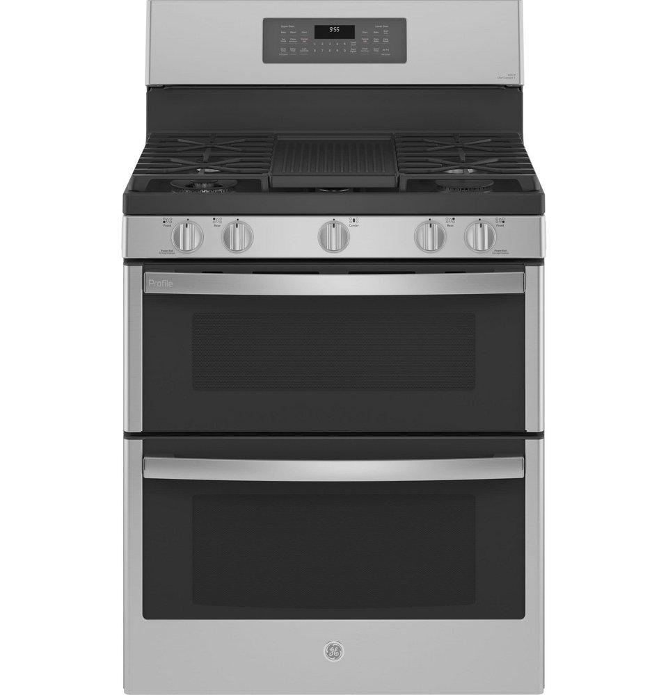 GE&reg; Stainless Steel 30 in. Gas 5-Burner Sealed Freestanding Range 