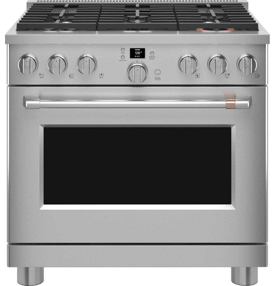 GE Caf&eacute; Stainless Steel 36 in. 6-Burner Gas Commercial-Style Freestanding Range 