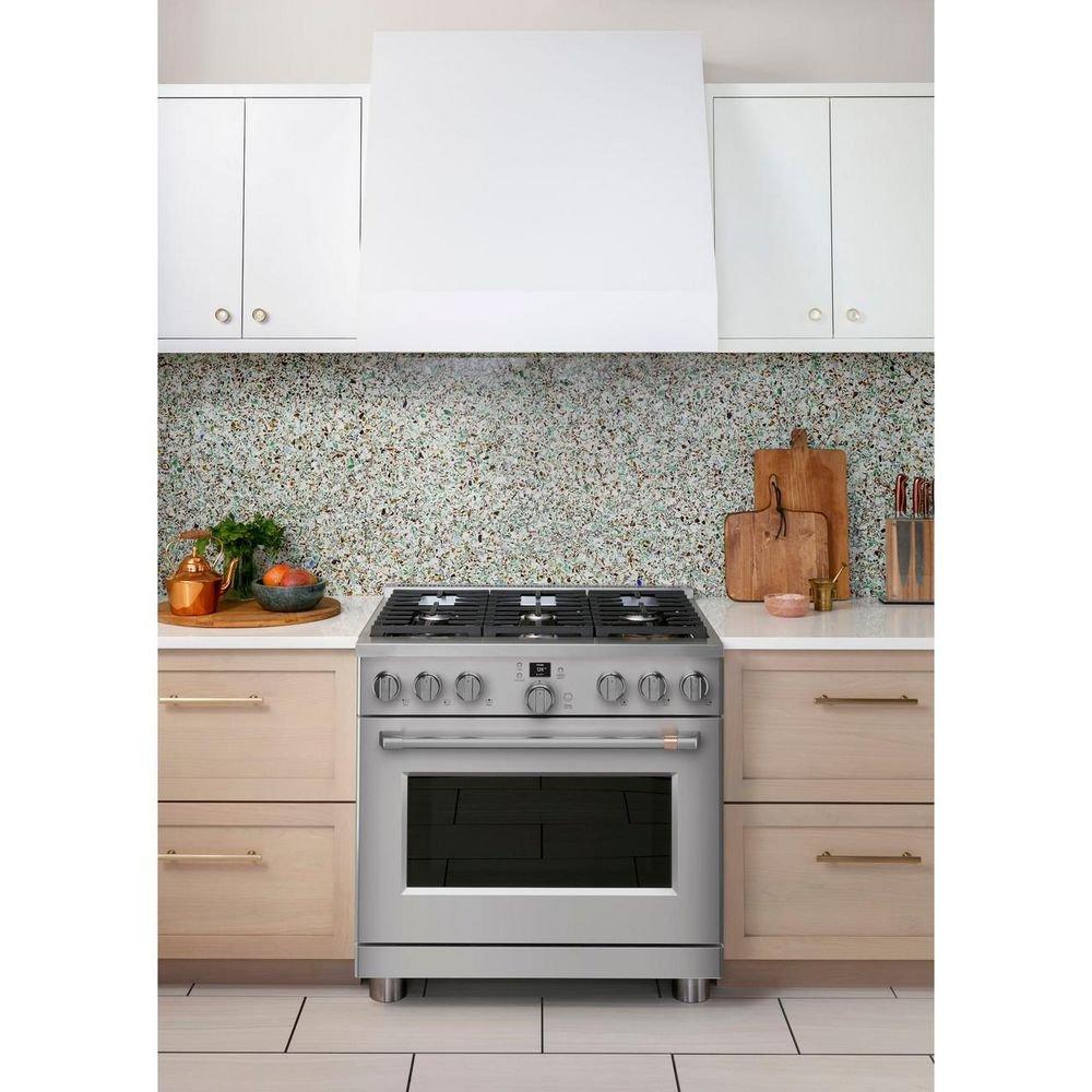 GE Caf&eacute; Stainless Steel 36 in. 6-Burner Gas Commercial-Style Freestanding Range 