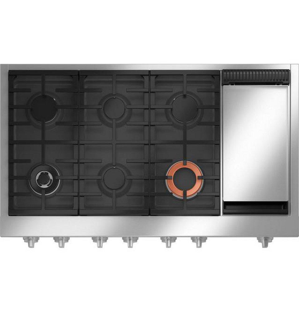 Cafe&trade; Stainless Steel/Brushed Stainless 6-Burner 6-Element 18000 BTU Sealed Cooktop 