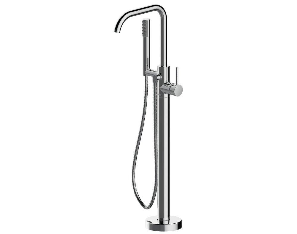 JACUZZI&reg; Chrome Single Handle Lever Floor Mount Filler 