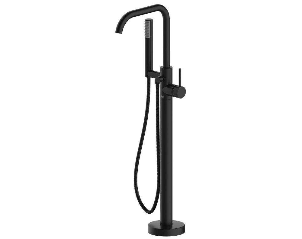 JACUZZI&reg; Matte Black Single Handle Lever Floor Mount Filler 