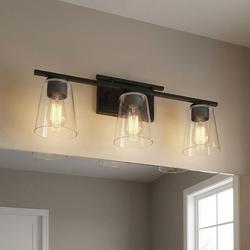 60W 3-Light Medium E-26 Vanity Fixture in Black