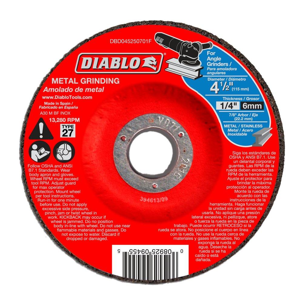 Diablo Tools Cast Iron, Medium Duty, Metal, Sheet Metal and Stainless Steel Grinding Disc 