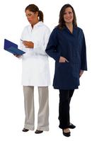 ERB Safety Navy Blue 9-1/2 in. Fabric and 65/35 Poly Poplin Womens Lab Coat in Navy Blue 