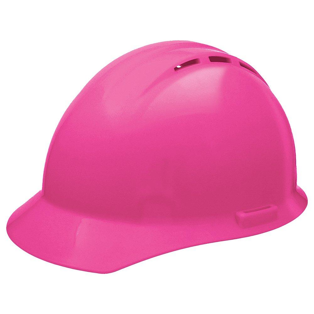 DeltaPlus Hi-Viz Pink Size 6.5-8 Plastic Vented Hard Hat 