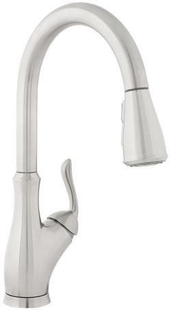 Single Handle Pull Out Kitchen Faucet in Brushed Nickel