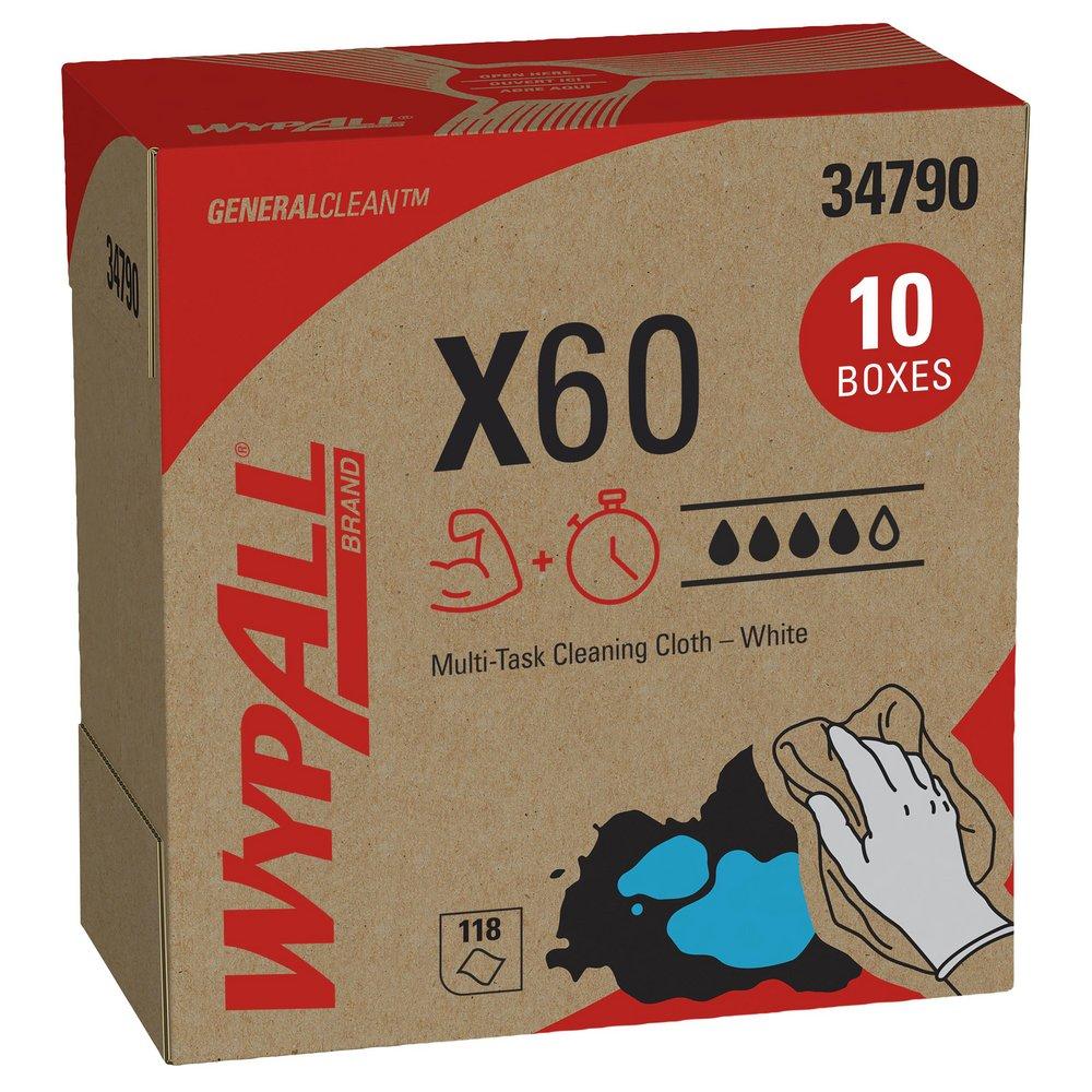 WypAll&reg; White 8-17/50 x 16-4/5 in. Wipes (Case of 10) 