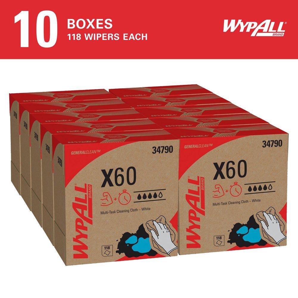 WypAll&reg; White 8-17/50 x 16-4/5 in. Wipes (Case of 10) 