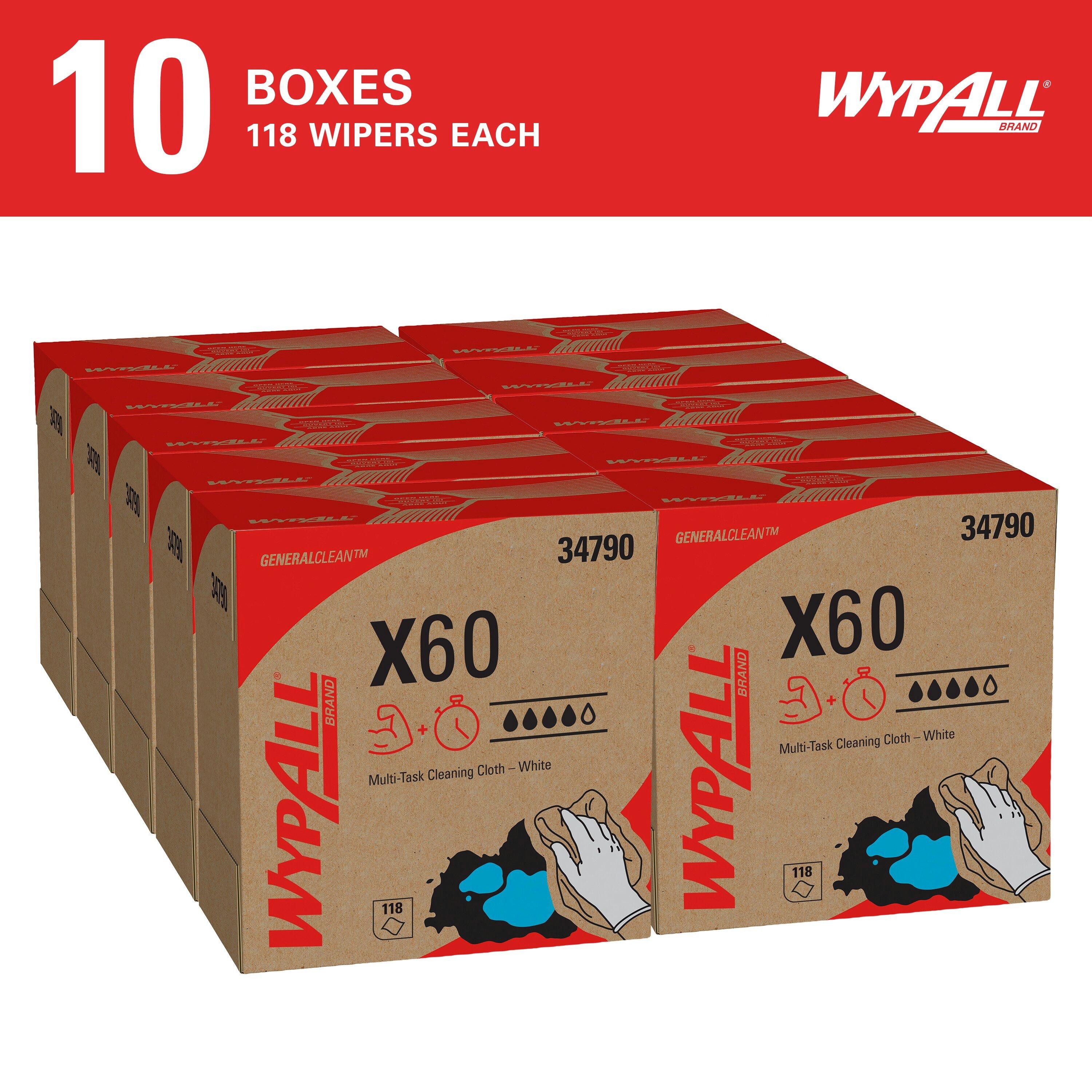 WypAll&reg; White 8-17/50 x 16-4/5 in. Wipes (Case of 10) 