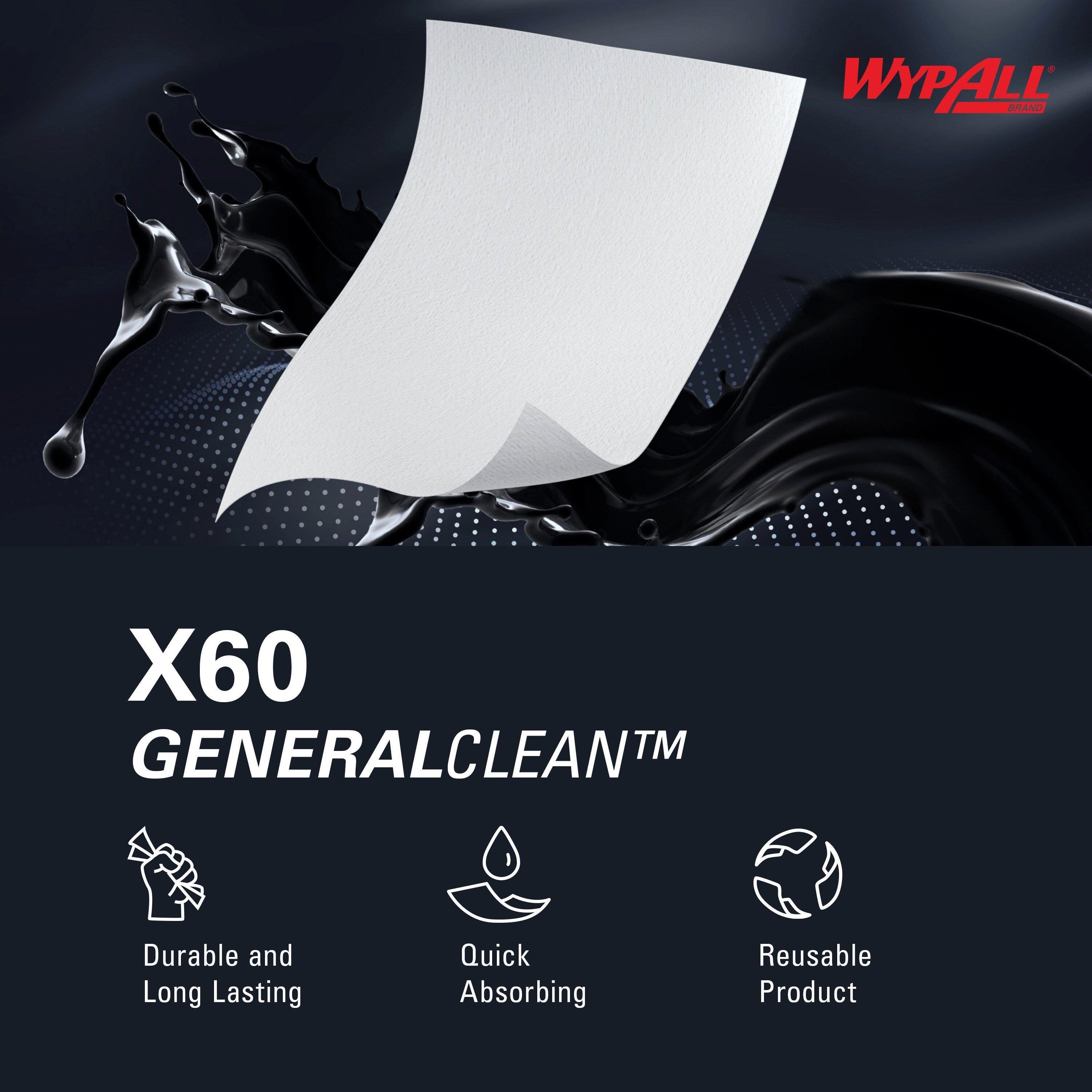 WypAll&reg; White 8-17/50 x 16-4/5 in. Wipes (Case of 10) 