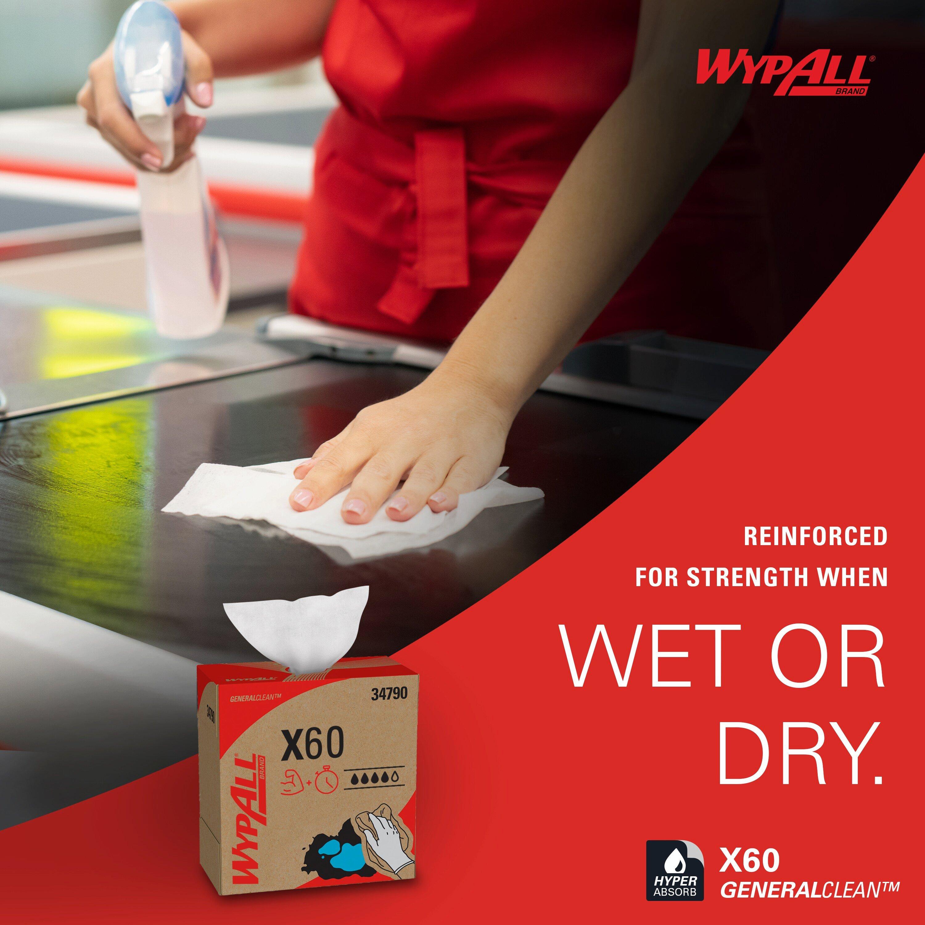 WypAll&reg; White 8-17/50 x 16-4/5 in. Wipes (Case of 10) 