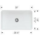 BLANCO White 30 x 19 in. Fireclay Single Bowl Farmhouse Kitchen Sink 
