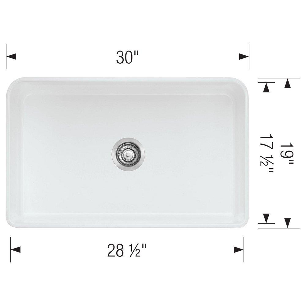 BLANCO White 30 x 19 in. Fireclay Single Bowl Farmhouse Kitchen Sink 