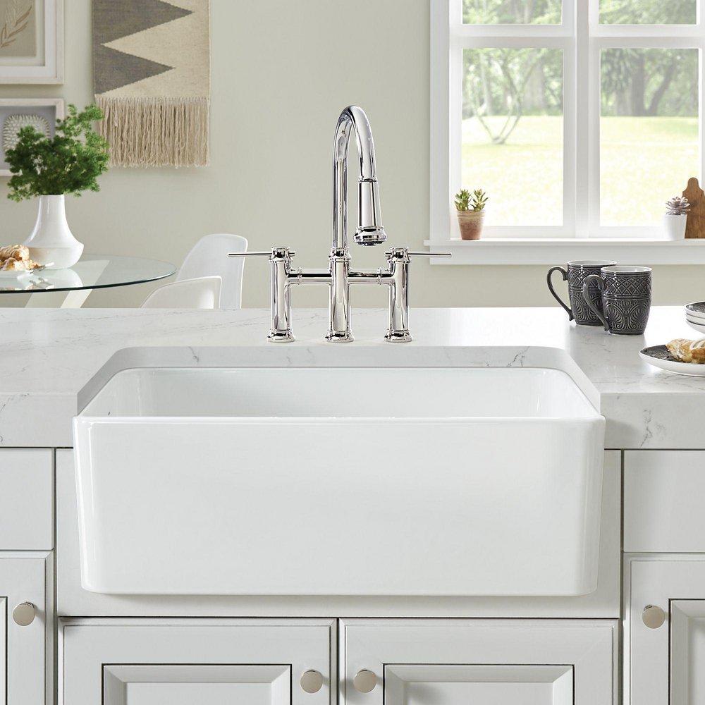 BLANCO White 30 x 19 in. Fireclay Single Bowl Farmhouse Kitchen Sink 