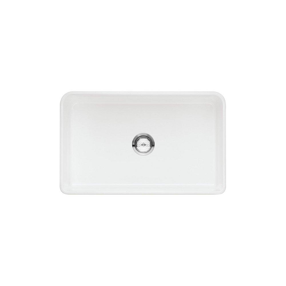 BLANCO White 30 x 19 in. Fireclay Single Bowl Farmhouse Kitchen Sink 