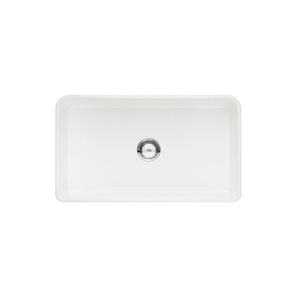 BLANCO White 33 x 19 in. Fireclay Single Bowl Farmhouse Kitchen Sink 
